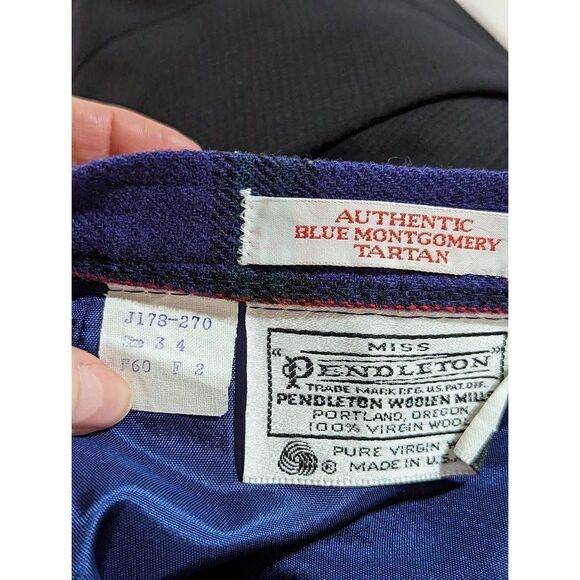 Pendleton Vintage Women's Purple and Red Plaid Straight Skirt Size 3-4 - Picture 3 of 4